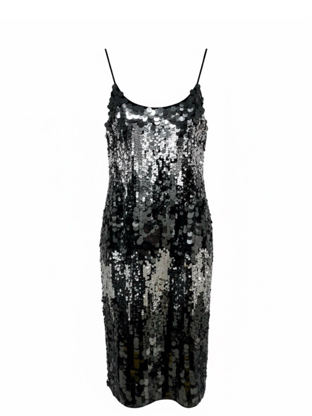 Avec Les Filles Black & Silver Sequin Slip Dress - Picture 3 of 7